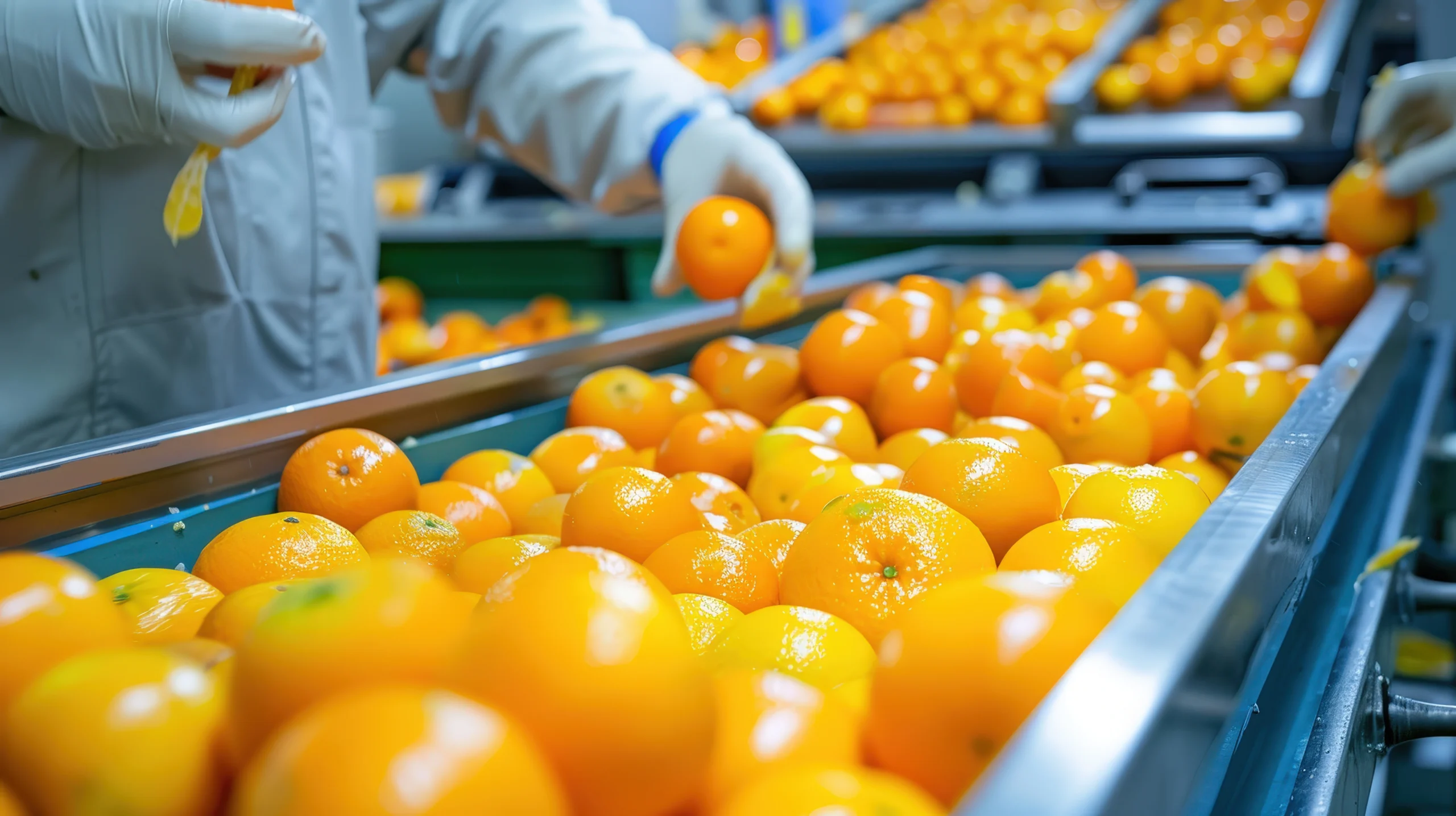 efficient-orange-processing-facility-workers-sorting-peeling-packaging-oranges-ai-generative